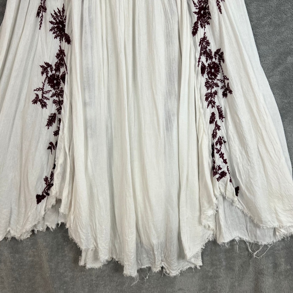 Free People Babydoll Slip Dress Womens M Embroidered Boho Beachy Delicate - Picture 3 of 10
